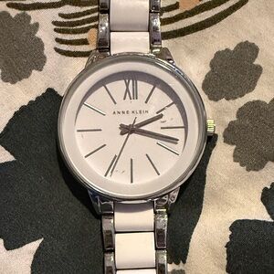 Anne Klein Silver and White Timepiece